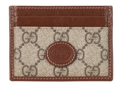 Gucci Interlocking G Cardholder, &pound;150, Accessories, Brown, Canvas, Front view